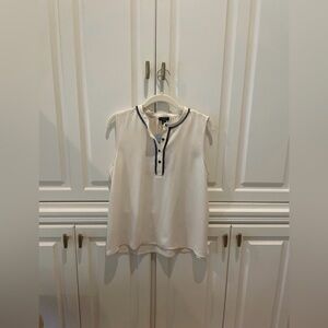 Ann Taylor Factory: Sleeveless Mixed-Media Blouse Medium Petite (NWT)